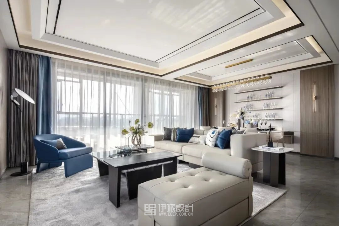 伊派设计|布鲁斯蓝主题样板房软装设计